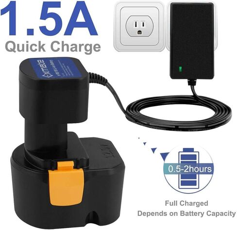 شاحن بطارية Exmate Multivolt 1.2V-18V مناسب لبطاريات Ryobi 7.2V 9.6V 12V 14.4V 18V Ni-MH/Ni-Cd Pod Style (ليس لبطارية ليثيوم أيون) in Kuwait