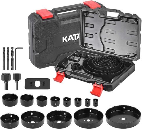 طقم منشار ثقب 20 قطعة من كاتا ومجموعة منشار ثقب 6 قطع مع مماسك، لقم ثقب، لوحة تركيب، مفتاح سداسي in Kuwait