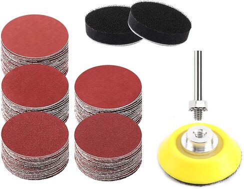 أقراص الصنفرة من BaiNuo - لوحة دعم بخطاف وحلقة مقاس 2 بوصة مع مجموعة إسفنجة وورق الصنفرة، لمرفق المثقاب أداة دوارة لطحن 15000 دورة في الدقيقة (54 قطعة) in Kuwait