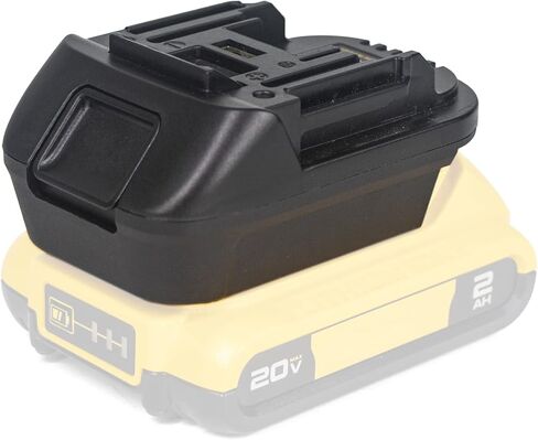 محول بطارية T TOVIA لديوالت 20 فولت ولبطارية ميلووكي 18 فولت إلى بطارية ليثيوم أيون ماكيتا 18 فولت LXT مع منفذ إخراج USB 5 فولت/2.1 أمبير، يعمل لأدوات طاقة ماكيتا (محول فقط) in Kuwait