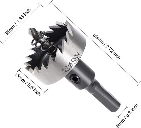 uxcell 27mm HSS Drill Bit Hole Saw for Stainless Steel Metal Alloy Wood in Saudi Arabia