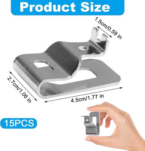 15PCS Belt Clips for Dewalt, 304 Stainless Steel Drill Holder Tool Clips Hanger Hook Kit with Screws Accessories, Compatible with Dewalt 20V Power Tools N268241, DCD980, DCD985, DCD980L2, DCD985L2 in Saudi Arabia