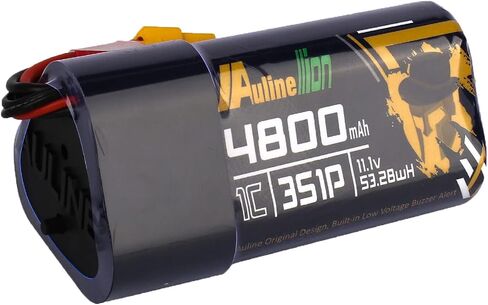 Auline FPV Goggles Battery 4800mAh 3S 11.1v XT60 مدمج تنبيه منخفض الطاقة ومؤشر الجهد LED in Saudi Arabia