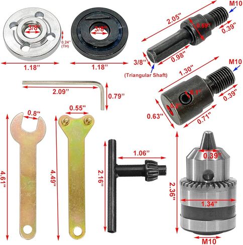 Electric Drill Chuck Angle Grinder Wheel Mandrel Adapter Disc Holder Spanner Shaft Connecting Rod 1/5"-3/8" Motor Shaft Coupler DIY Mini Saw Table Electrical Tool Fit for 5mm Shaft 775 795 895 Motor in Saudi Arabia