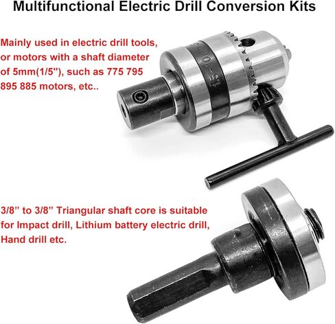 Electric Drill Chuck Angle Grinder Wheel Mandrel Adapter Disc Holder Spanner Shaft Connecting Rod 1/5"-3/8" Motor Shaft Coupler DIY Mini Saw Table Electrical Tool Fit for 5mm Shaft 775 795 895 Motor in Saudi Arabia