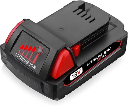 SKYON 18V 4.0Ah 72Wh 48-11-1820 استبدال البطارية لـ M-18 48-11-1820 2.0Ah 36Wh 48-11-1815 1.5Ah 27Wh بطارية ليثيوم مدمجة متوافقة مع بطارية أدوات الطاقة اللاسلكية Milwaukee 18V 2 حزمة in Kuwait