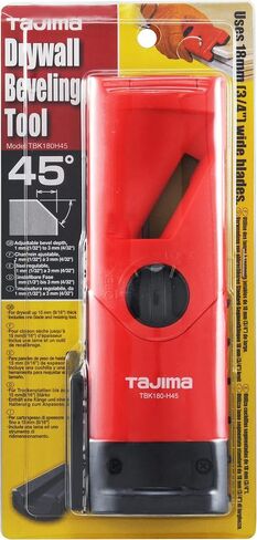TAJIMA Drywall Chamfer - 180mm Sheetrock Trimming Tool with Adjustable Width 45 Degree Chamfer & 180 Degree Plane Function - TBK180-H45 in Kuwait