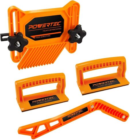 POWERTEC 71552 4-Piece Universal Featherboard Woodworking Safety Kit w/Magnetic Push Stick and Deluxe Push Blocks for Table Saws, Router Tables, Jointers in Saudi Arabia