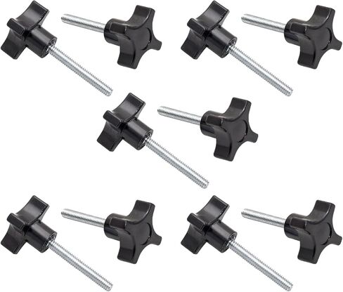 POWERTEC QNB3011-P2 4-Point Stud Knobs, 1/4"-20 Threaded Thumb Screw Star Knob with 2" Stud, 10 PK in Saudi Arabia