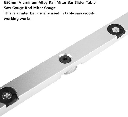 650mm Rail Miter Bar, Aluminum Alloy Rail Miter Bar Slider Table Saw Gauge Rod Miter Gauge Wood Working Tool Saw Blades Parts Accessories for Table Saw Woodworking Works in Saudi Arabia