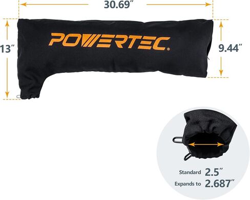 حقيبة تجميع الغبار منشار الطاولة POWERTEC 75074 تناسب مناشير الطاولة مقاس 10 بوصات المتوافقة مع Bosch وDewalt وMakita وCraftsman وRIGID وDelta وRyobi وMetabo وKobalt وSkillsaw وPorter Cable مع منفذ غبار مقاس 2.5 بوصة in Saudi Arabia