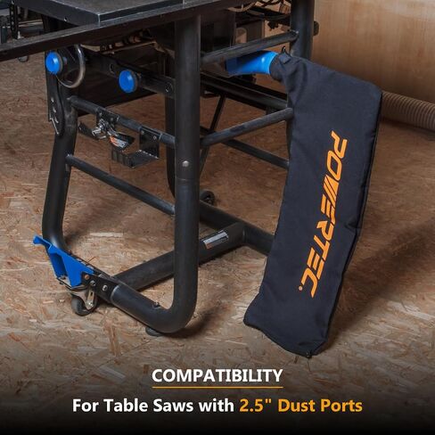 حقيبة تجميع الغبار منشار الطاولة POWERTEC 75074 تناسب مناشير الطاولة مقاس 10 بوصات المتوافقة مع Bosch وDewalt وMakita وCraftsman وRIGID وDelta وRyobi وMetabo وKobalt وSkillsaw وPorter Cable مع منفذ غبار مقاس 2.5 بوصة in Saudi Arabia