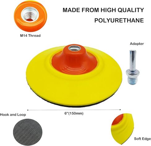 وسادات تلميع التلميع، 6 قطع 6 بوصة من ألواح الدعم المركبة، وسادات إسفنجية تلميع، مجموعة أدوات تلميع عازلة للسيارة، وتلميع، وإزالة الشعر بالشمع، ومرفق للحفر in Kuwait
