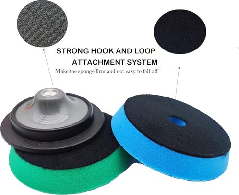 وسادات تلميع التلميع، 6 قطع 6 بوصة من ألواح الدعم المركبة، وسادات إسفنجية تلميع، مجموعة أدوات تلميع عازلة للسيارة، وتلميع، وإزالة الشعر بالشمع، ومرفق للحفر in Kuwait