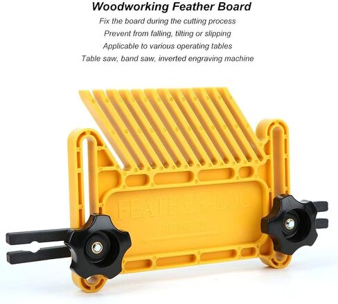 2Pcs Woodworking Feather Board Set, Adjustable Woodworking Safety Device Table Saw for Stationary Electric Cutting Tools and Router Tables Saws,166mmx90mm, Yellow in Saudi Arabia