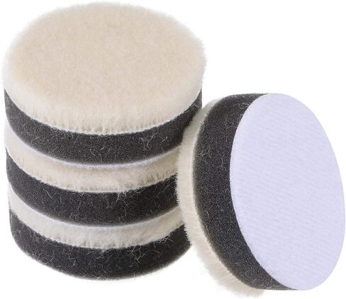 uxcell 2" Wool Felt Sponge Polishing Pad Hook and Loop Buffing Wheel Fine Polishing for Orbital Polisher Buffer 8 Pcs in Kuwait