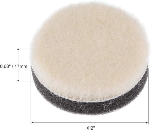 uxcell 2" Wool Felt Sponge Polishing Pad Hook and Loop Buffing Wheel Fine Polishing for Orbital Polisher Buffer 8 Pcs in Kuwait