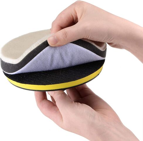 uxcell 2" Wool Felt Sponge Polishing Pad Hook and Loop Buffing Wheel Fine Polishing for Orbital Polisher Buffer 8 Pcs in Kuwait