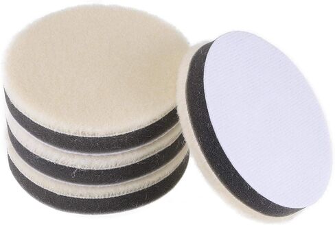 uxcell 2" Wool Felt Sponge Polishing Pad Hook and Loop Buffing Wheel Fine Polishing for Orbital Polisher Buffer 8 Pcs in Kuwait