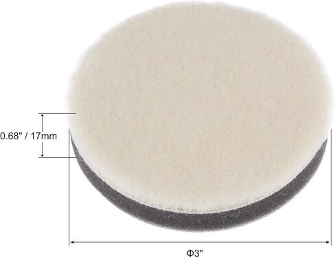 uxcell 2" Wool Felt Sponge Polishing Pad Hook and Loop Buffing Wheel Fine Polishing for Orbital Polisher Buffer 8 Pcs in Kuwait