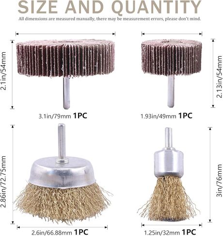 مجموعة فرشاة سلكية مطلية بالنحاس مكونة من 9 قطع من Rustark مع عجلة صنفرة بغطاء كاشط، مجموعة فرشاة مثقاب سلكية ملائمة عالميًا لأداة دوارة كهربائية لإزالة طلاء الصدأ والتآكل in Kuwait