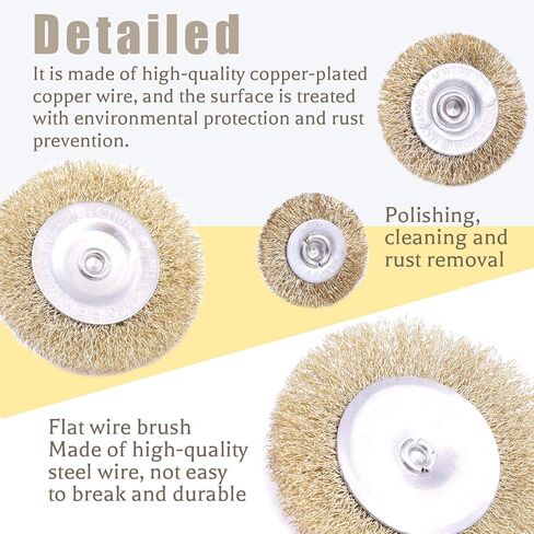 مجموعة فرشاة سلكية مطلية بالنحاس مكونة من 9 قطع من Rustark مع عجلة صنفرة بغطاء كاشط، مجموعة فرشاة مثقاب سلكية ملائمة عالميًا لأداة دوارة كهربائية لإزالة طلاء الصدأ والتآكل in Kuwait
