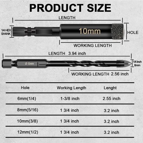 Wet/Dry Diamond Drill Bits for Glass, Ceramic, Tile, Marble, Porcelain in Kuwait