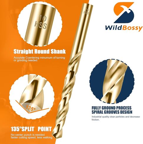 مجموعة لقم الحفر المركبة 6 قطع (M3 M4 M5 M6 M8 M10) وM35 5% كوبالت متري مجموعة لقم الثقب (1 مم - 10 مم / 19 قطعة) in Kuwait