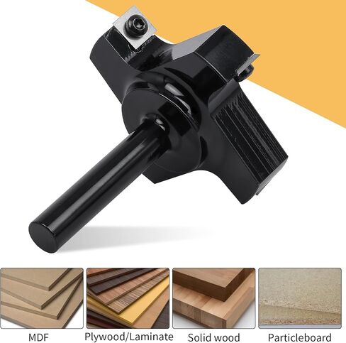 RealPlus CNC Spoilboard Surfing Router Bit، 1/2 "عرقوب 3" قطر القطع، 4 جناح كربيد إدراج بلاطة تسطيح جهاز التوجيه بت التخطيط لقمة الخشب المسوي in Saudi Arabia