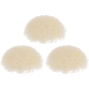 HARFINGTON 3pcs Wool Buffing Pads, 1.2 inch Wool Polishing Pad Soft Buffing Pads Polishing Wheel with Hook and Loop Polishing, Buffing and Cutting for Car, Furniture