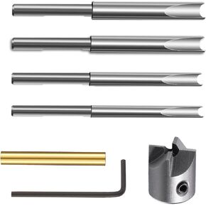 kingsea Woodworking Pen Barrel Trimmer Kit, Trimming System with Carbon Steel Cutter Shafts, Mill Trimmer Set, 7mm, 8mm, 10mm Shafts, Includes Storage Box, Drill Chuck for Pen Kit Preparation
