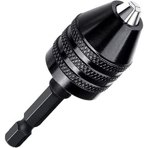 Eyech 0.3-6.5mm Keyless Drill Chuck Conversion Adapter with 1/4 Inch Hex Shank, 3-Jaw Quick Change Adapter Electric Screwdriver Impact Driver Conversion Tool