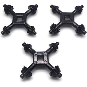 Geesatis 3PCS Chuck Key Black Multifunctional Hand-drill Key 4 in 1 Electric Drill Chuck Key, Perfect for Home Decoration Use, Alloy, Four-head