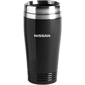 كوب سفر من الستانلس ستيل مزين بشعار نيسان بلون اسود مرخص رسميا in Kuwait