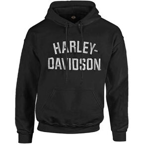 Harley-Davidson Men's Heritage Pullover Hooded Sweatshirt Black Hoodie 30296635