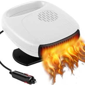 Car Heater, 2 in 1 Automobile Windshield Portable Defogging Defroster That Plugs Into Cigarette Lighter 12V Adjustable Heating Fan/Cooling Fan for Car SUV and Truck in Kuwait
