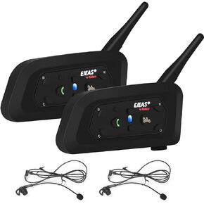 EJEAS V6C Professional Football Referee Bluetooth Intercom, 2 People Full Duplex 1200M Wireless Bluetooth Interphone with Referee Headset and Running Armband for Soccer Hockey Rugby Sports (2 Pack)