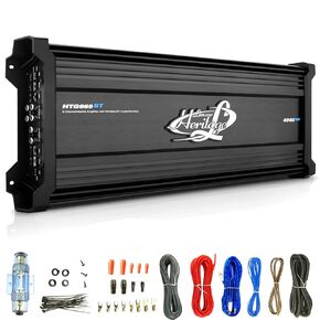 Lanzar HTG669BT 6 قنوات 3000 واط الطاقة القصوى 2 أوم مرشحات تمرير عالية ومنخفضة مستقرة بلوتوث MOSFET مجموعة مضخم صوت السيارة مع مجموعة تركيب أسلاك مضخم صوت كاملة 8 قياسات in Kuwait