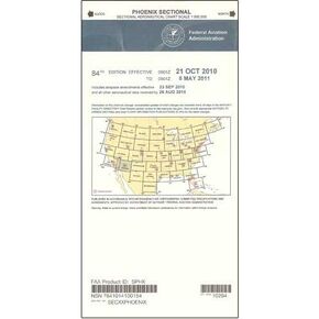 FAA Chart: VFR Sectional Phoenix SPHX (Current Edition). Art Print Quality, Suitable for Framing. Current Edition Printed on Demand. Ships Rolled - Not Folded.