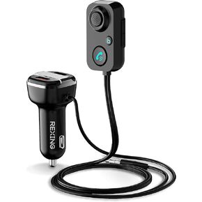 RexingUSA AUX2 Mini Bluetooth 5.1 Receiver Car Kit - Dual USB, Quick Charge 3.0, Enhanced Bass, 3.5mm AUX, Car Stereo Microphone, Hands-Free Calling, Siri & Google Assistant Compatible in Kuwait