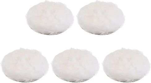 HARFINGTON 5pcs Wool Buffing Pads, 2 inch Wool Polishing Pad Soft Buffing Pads Polishing Wheel with Hook and Loop Polishing, Buffing and Cutting for Car, Furniture in Kuwait