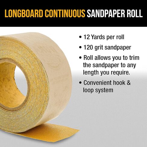 Dura-Gold Pro Series Rectangle Hand Sanding Block Kit with 3 Blocks, 5", 7-3/4" and 10" Set, Hook & Loop Backing and PSA Adapter Pad & 120 Grit Sandpaper Roll, 2-3/4" Wide, 12 Yards Long in Saudi Arabia