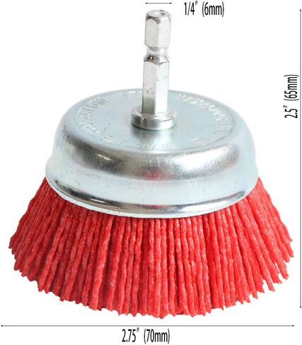 FPPO 3Pcs 3 Inch Assorted Cup Brushes Abrasive Wire Nylon Cup Brush for Drill,Grit 80 120 320 with 1/4" Shank,Rotary Brushes for Machines in Saudi Arabia
