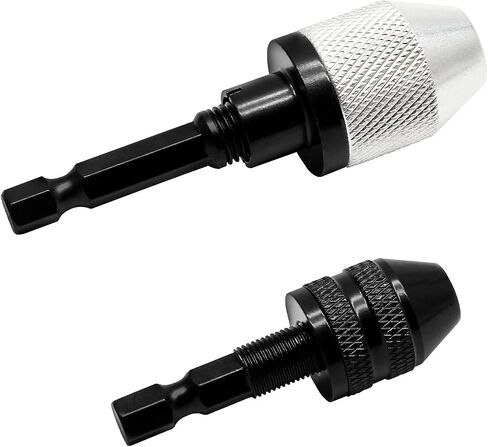 Litoexpe 2Pcs Keyless Drill Chuck 1/4 Inch Hex Shank Keyless Drill, Chuck Fast Change Converter for Impact Driver (0.3-6.5mm, 0.3-3.6mm) in Kuwait