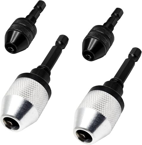 Litoexpe 2Pcs Keyless Drill Chuck 1/4 Inch Hex Shank Keyless Drill, Chuck Fast Change Converter for Impact Driver (0.3-6.5mm, 0.3-3.6mm) in Kuwait