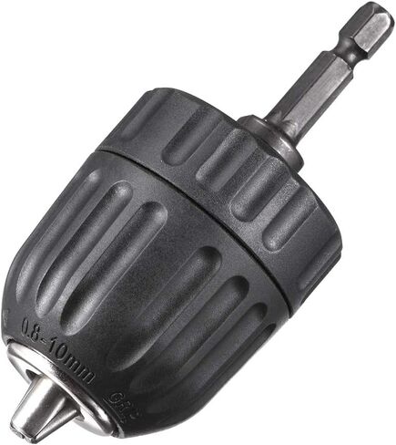 uxcell 3/8" Keyless Drill Chuck Hex Shank Adapter 0.8-10mm 3-Jaw for Impact Driver Cordless Drill Black in Saudi Arabia
