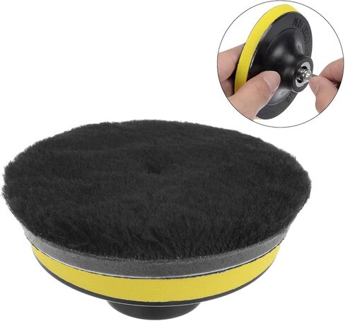 وسادة تلميع من الألياف الدقيقة من HARFINGTON، قرص قطع من الألياف الدقيقة مقاس 5 بوصات مع خطاف وحلقة خلفية لتلميع السيارة وتلميعها بالشمع والتلميع in Kuwait