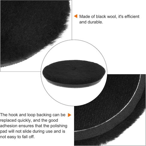 وسادة تلميع من الألياف الدقيقة من HARFINGTON، قرص قطع من الألياف الدقيقة مقاس 5 بوصات مع خطاف وحلقة خلفية لتلميع السيارة وتلميعها بالشمع والتلميع in Kuwait
