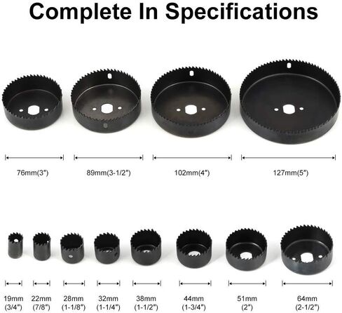 طقم منشار ثقب كومووير 16 قطعة (3/4 بوصة - 5 بوصة) ومجموعة لقم مثقاب 6 قطع (3/8 بوصة - 1 بوصة) in Kuwait