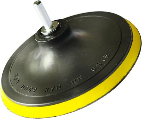 لوحة دعم مقاس 6 بوصات مع محول بت ملولب M14، وعمود دوران TPI مقاس 5/8 بوصة للاستخدام مع مطحنة الزوايا أو مثقاب لتلميع الصنفرة المدارية للسيارات، أداة تلميع لأقراص الصنفرة/وسادات إسفنجية صوفية in Kuwait